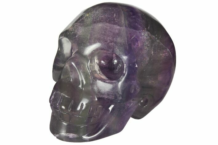 Colorful, Banded (Rainbow) Fluorite Skull #110074